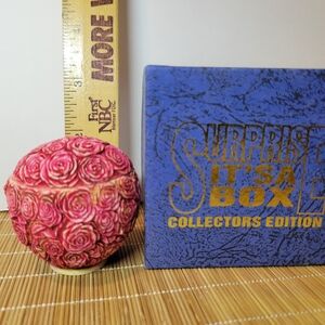 Adam Binder Pink Rose Box With Screw On Lid Harmony Kingdom Artist Vintage SIAB